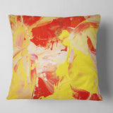 Yellow and Red Abstract Art - Abstract Throw Pillow