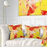 Yellow and Red Abstract Art - Abstract Throw Pillow