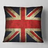 Vintage UK Flag - Contemporary Throw Pillow
