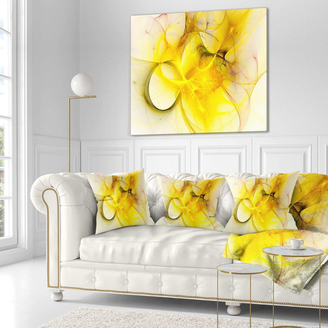 Light Yellow Nebula Star - Abstract Throw Pillow
