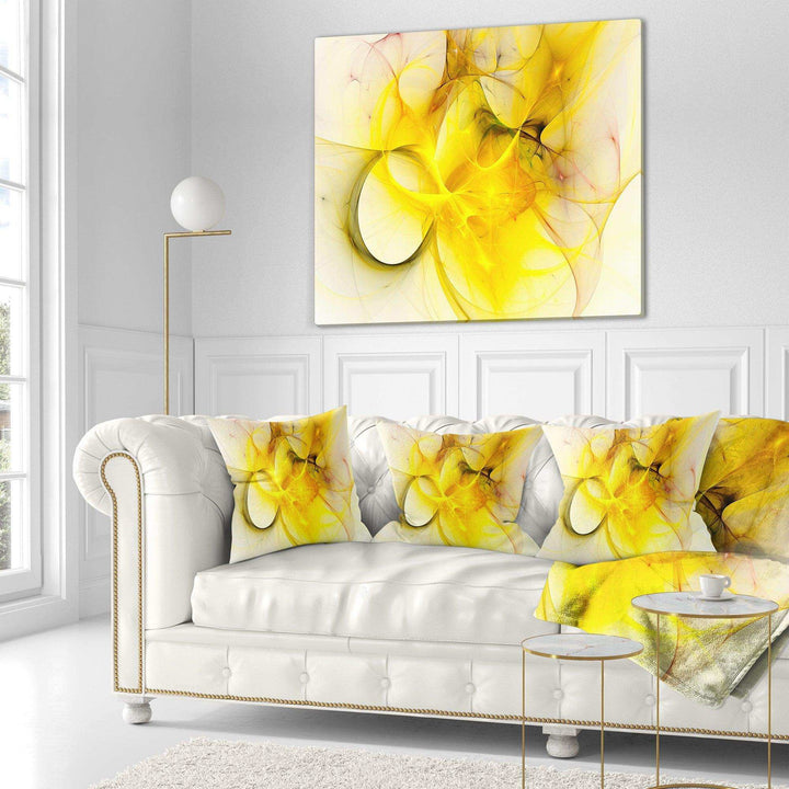 Light Yellow Nebula Star - Abstract Throw Pillow