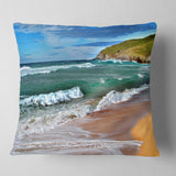 Blue Sea with Warm Waves - Seascape Throw Pillow
