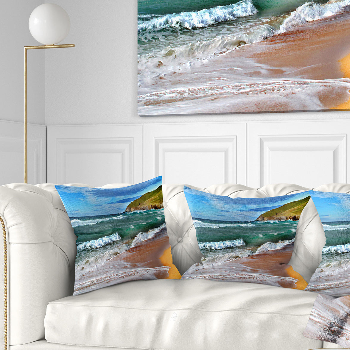 Blue Sea with Warm Waves - Seascape Throw Pillow
