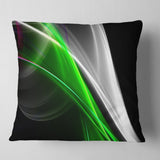 Fractal Lines Green White - Abstract Throw Pillow