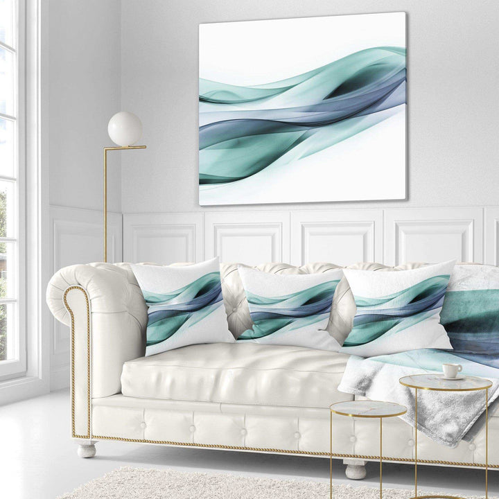 Fractal Lines Grey Blue - Abstract Throw Pillow