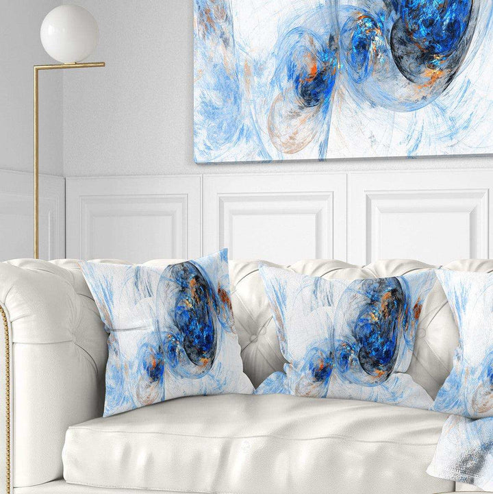 Colored Smoke Dark Blue - Abstract Throw Pillow