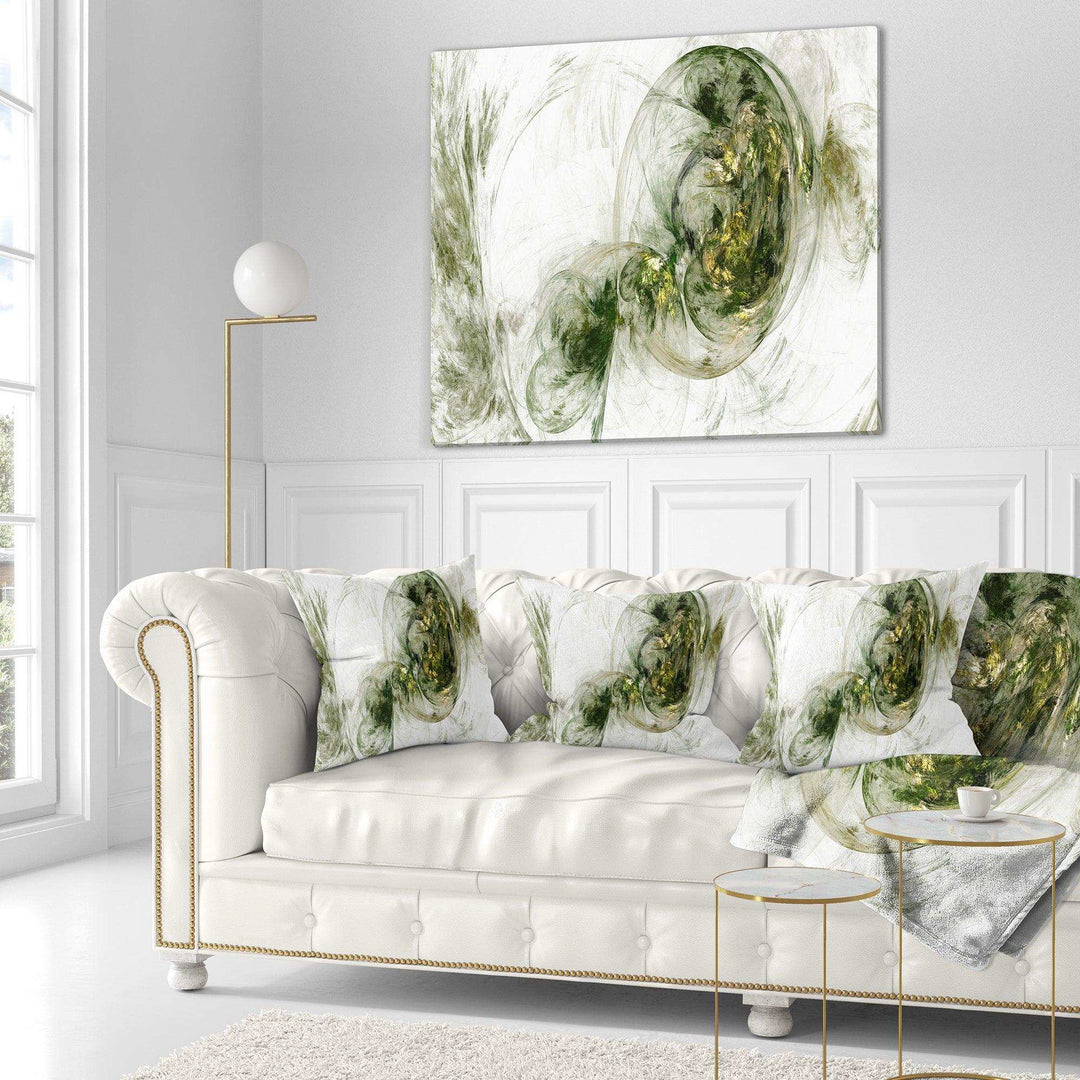 Colored Smoke Green - Abstract Throw Pillow