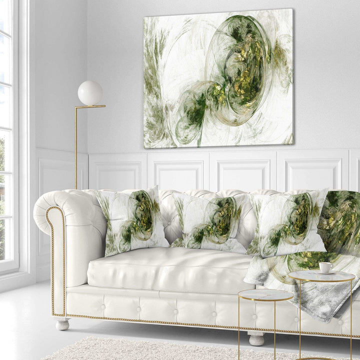 Colored Smoke Green - Abstract Throw Pillow