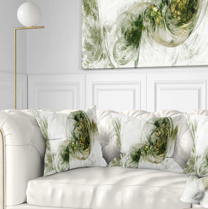 Colored Smoke Green - Abstract Throw Pillow