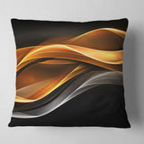 Gold Silver Inward Lines - Abstract Throw Pillow