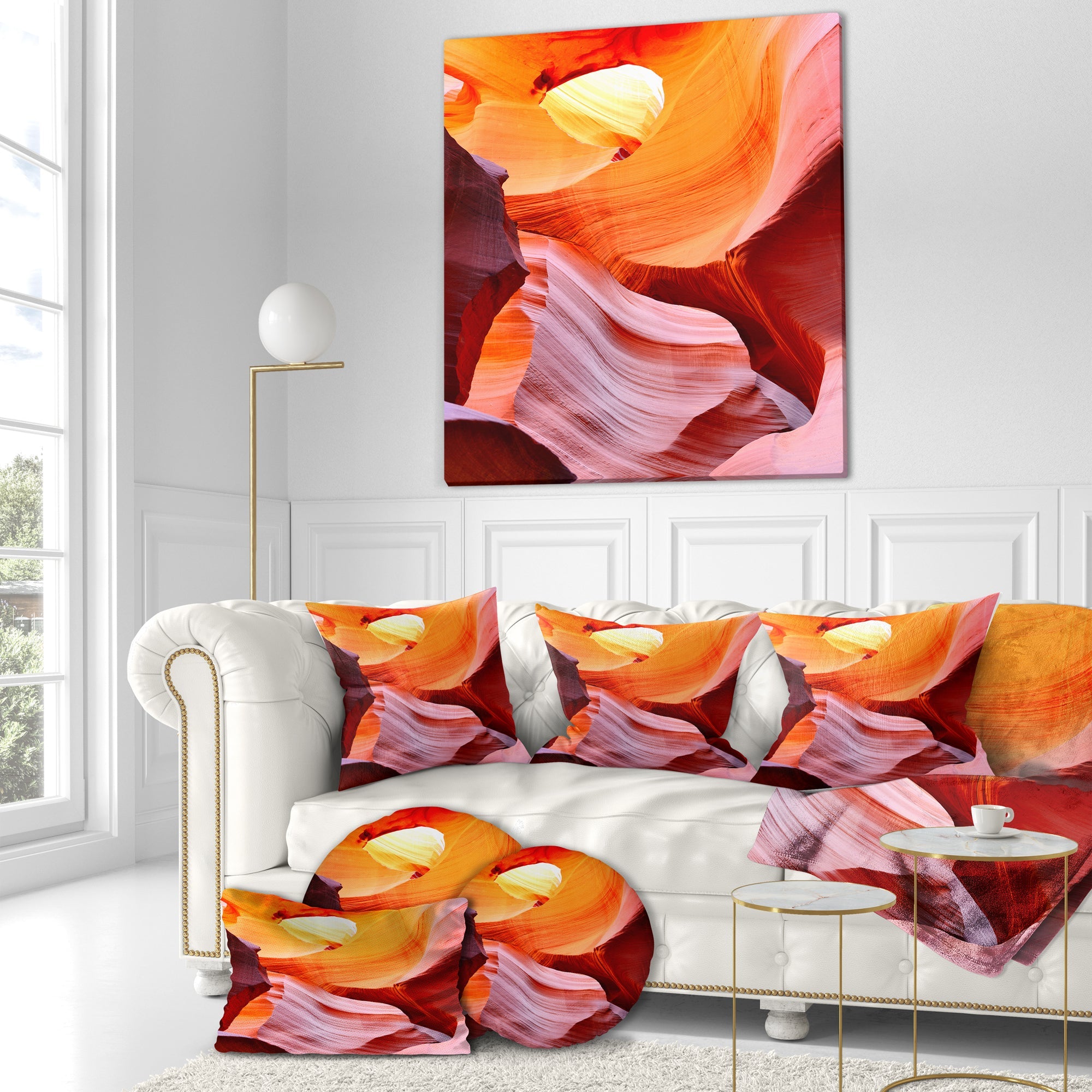Inside Upper Antelope Canyon - Landscape Photography Throw Pillow