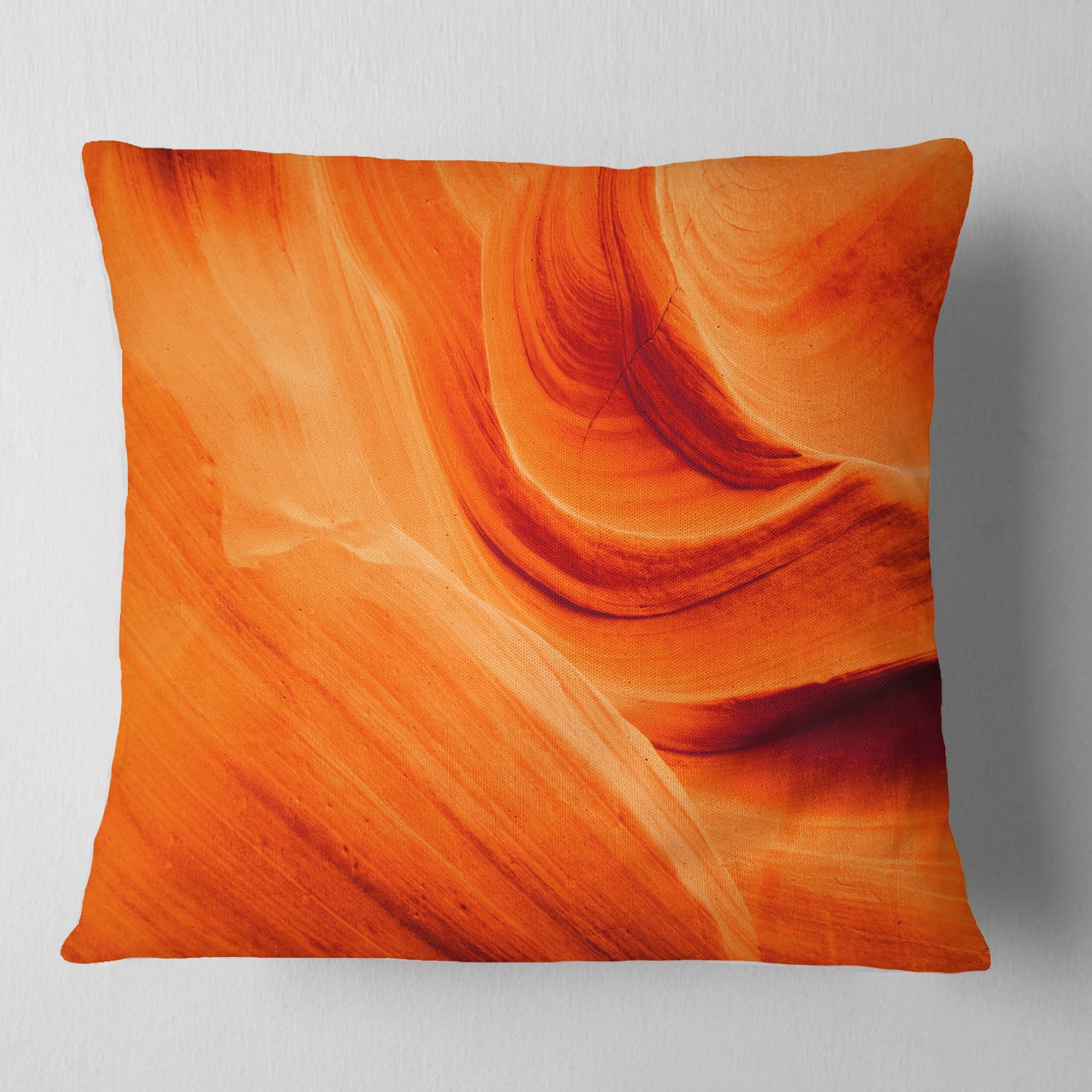 Orange Upper Antelope Canyon - Landscape Photography Throw Pillow
