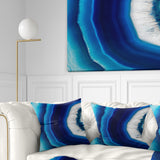 Blue Agate Crystal - Abstract Throw Pillow