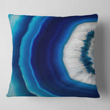 Blue Agate Crystal - Abstract Throw Pillow