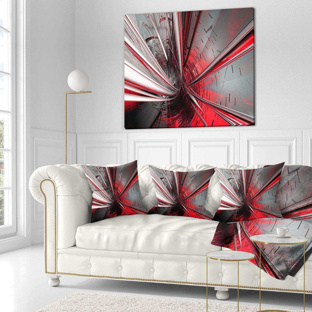 Fractal Deep into Middle - Contemporary Throw Pillow