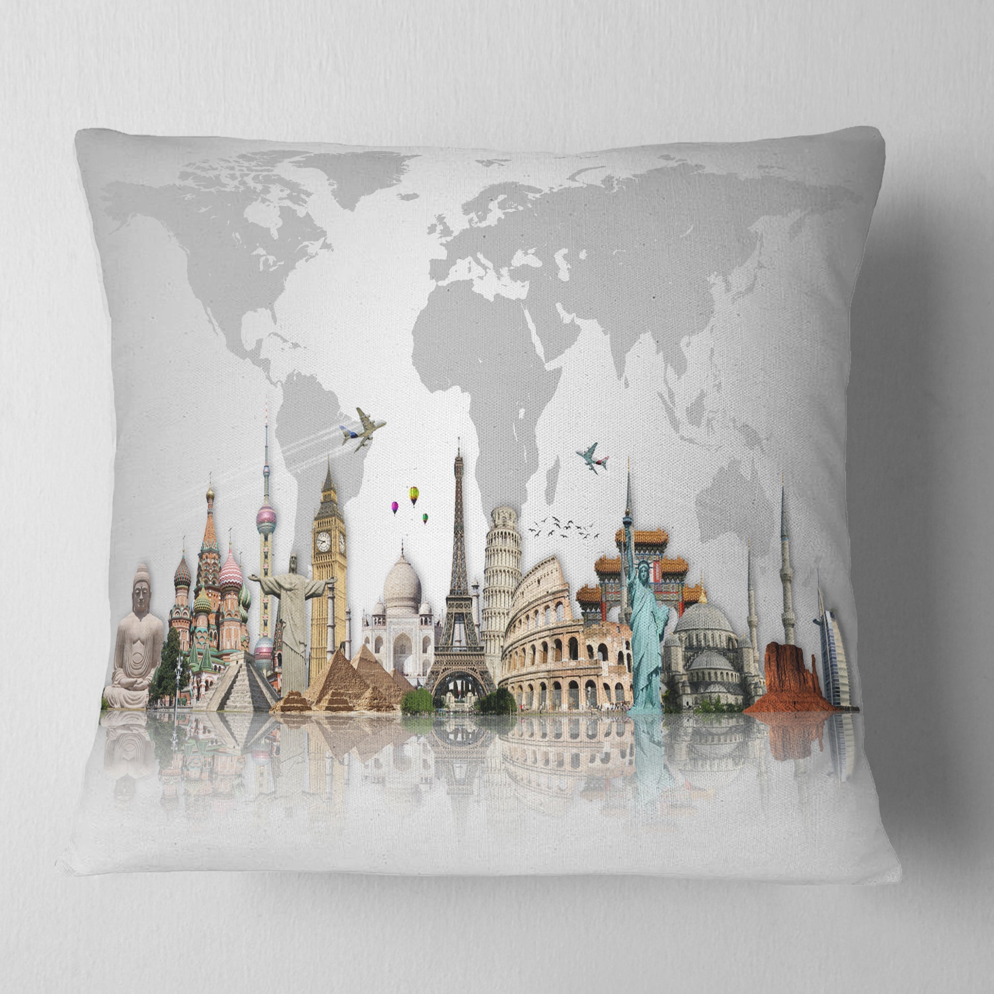 Famous Monuments Across World - Throw Pillow