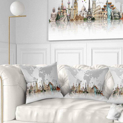 Famous Monuments Across World - Throw Pillow