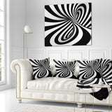 Spiral Black n White - Contemporary Throw Pillow