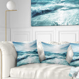 Seychelles Beach at Sunset - Seascape Throw Pillow