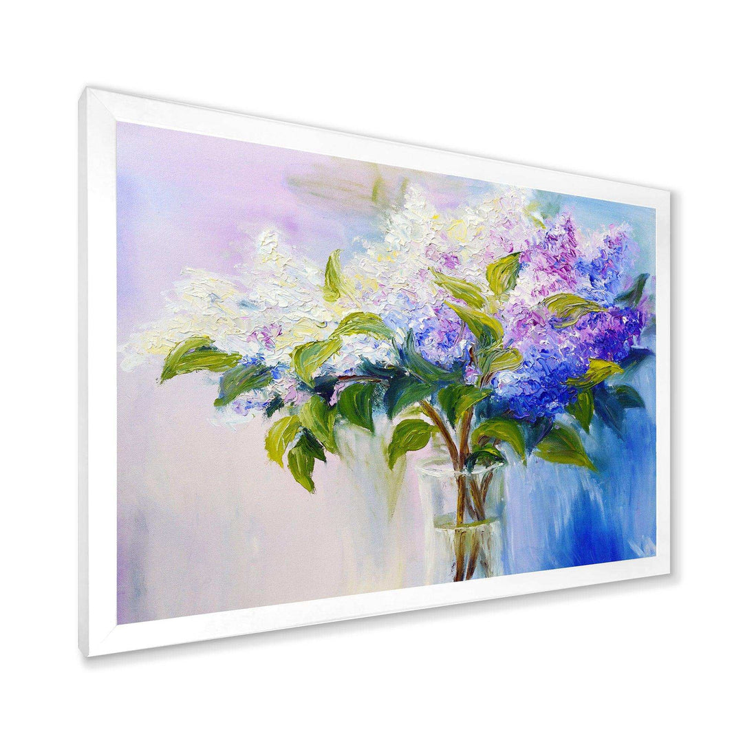 Blue and White Lilacs in Vase