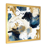 Abstract Pattern With Blue & Golden Textures I Framed Print Vibrant Gold - 1.5"Width