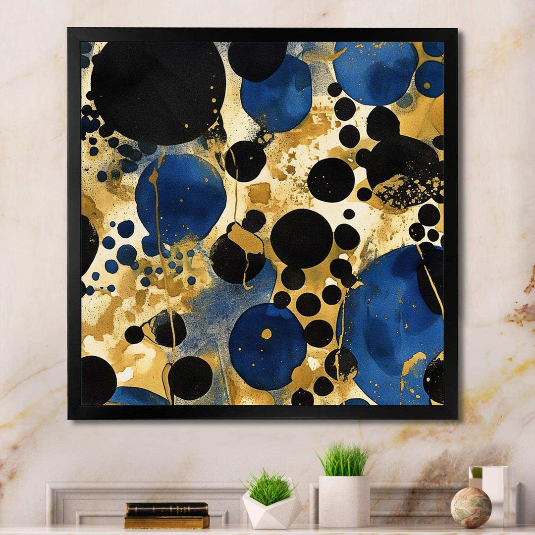 Abstract Pattern With Blue &amp; Golden Textures XI Canvas Canvas