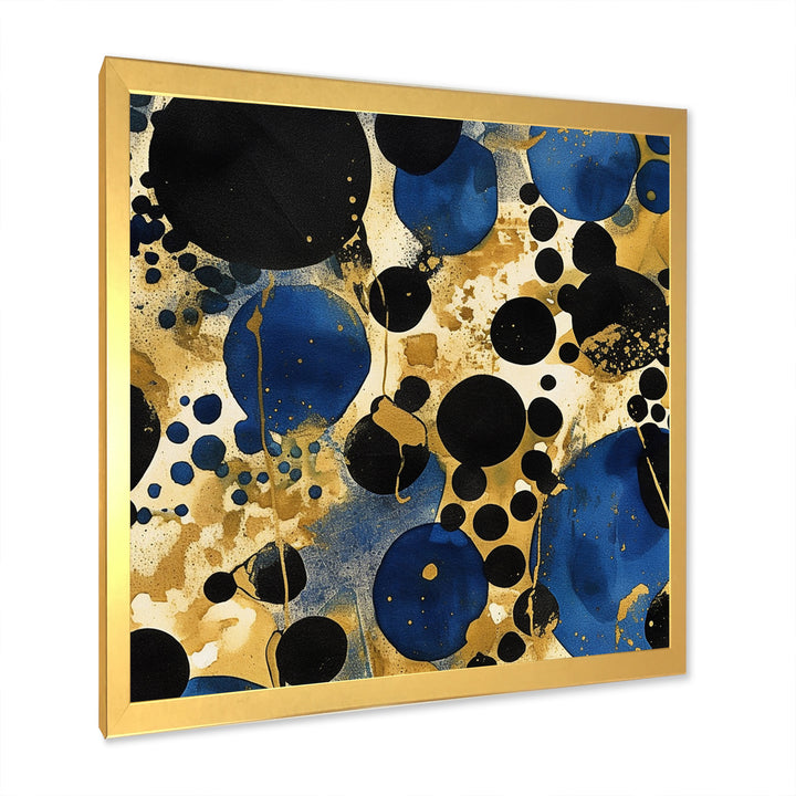 Abstract Pattern With Blue &amp; Golden Textures XI Framed Print Vibrant Gold - 1.5"Width