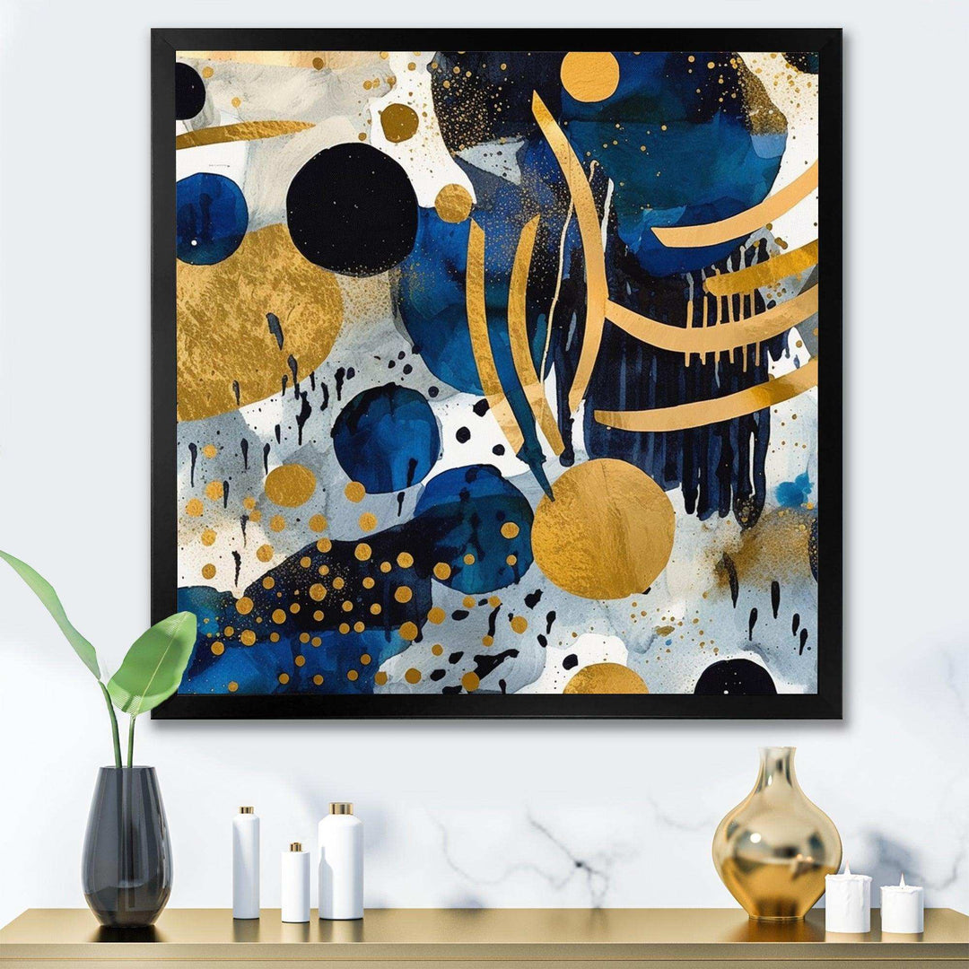 Abstract Pattern With Blue &amp; Golden Textures XIX Canvas Canvas