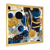 Abstract Pattern With Blue & Golden Textures XIX Framed Print Vibrant Gold - 1.5"Width