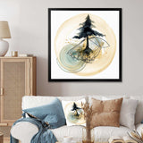 Abstract Landscape Of Mountains Moon and Tree I Canvas Canvas