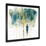 Abstract Portrait and Tree I Framed Print Vibrant Black - 1.5"Width