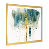 Abstract Portrait and Tree I Framed Print Vibrant Gold - 1.5"Width