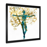 Abstract Portrait and Tree II Framed Print Vibrant Black - 1.5"Width