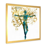 Abstract Portrait and Tree II Framed Print Vibrant Gold - 1.5"Width