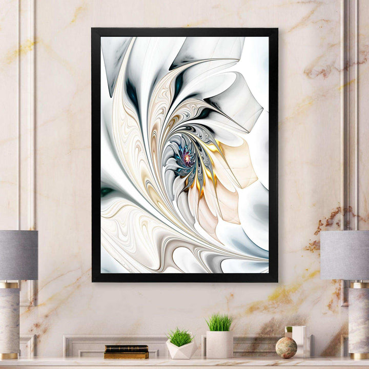 IDesignart White Stained Glass Floral Art - Modern Canvas Wall Art