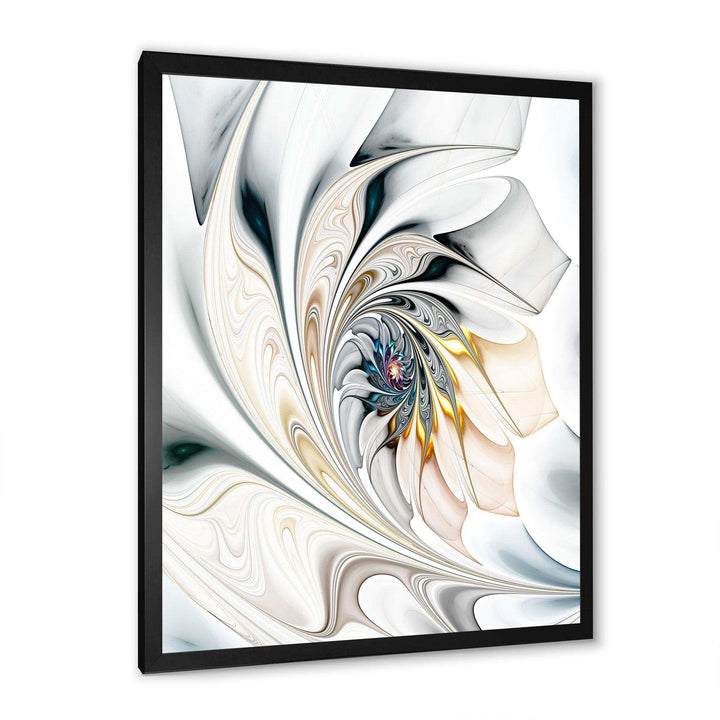 IDesignart White Stained Glass Floral Art - Modern Canvas Wall Art