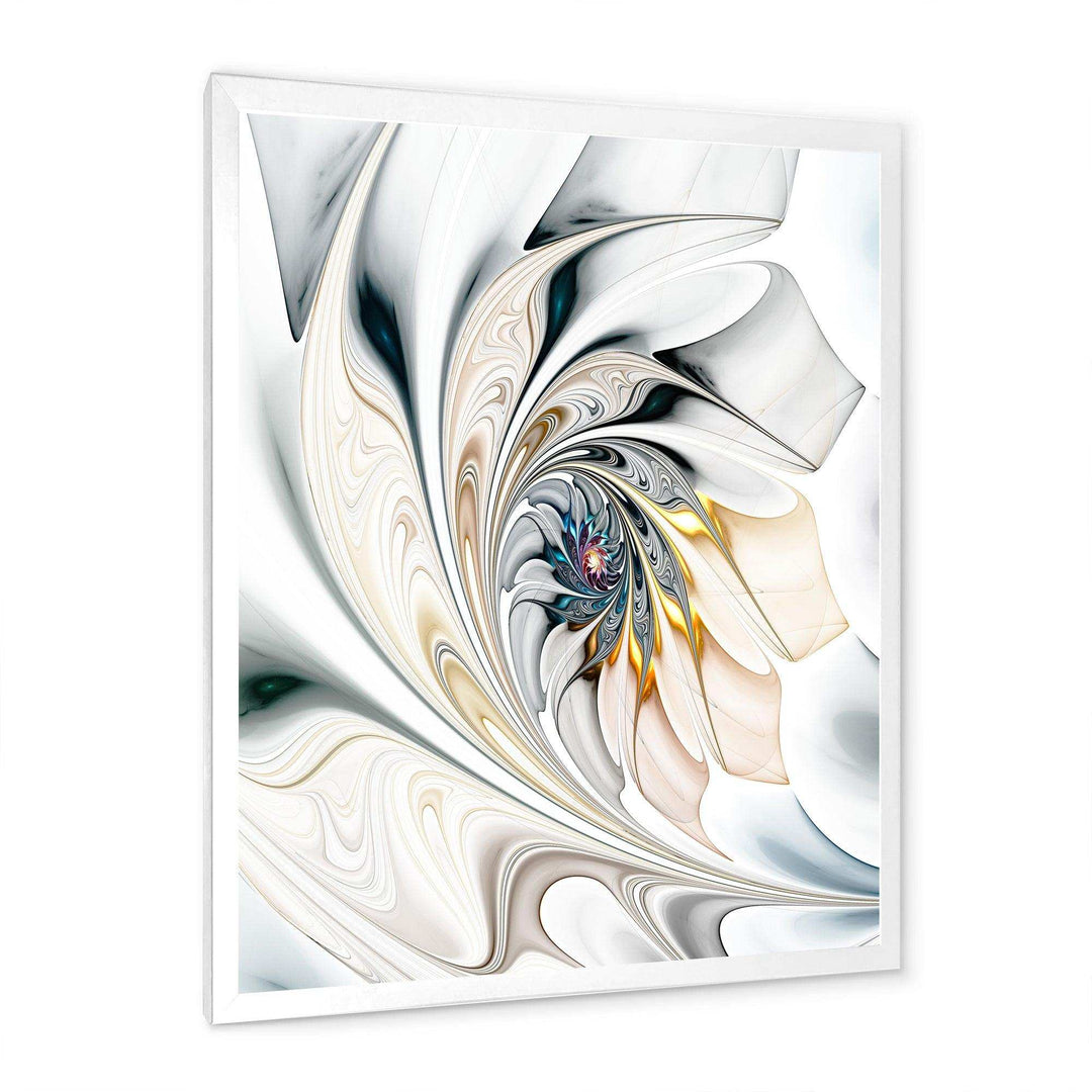 IDesignart White Stained Glass Floral Art - Modern Canvas Wall Art