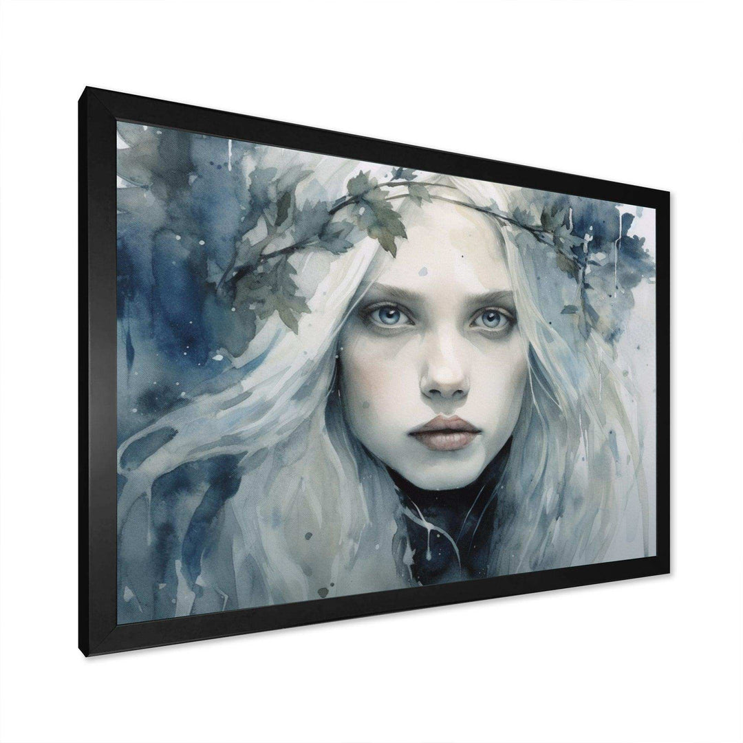 Blue Grey Nordic Queen - Modern Canvas Wall Art