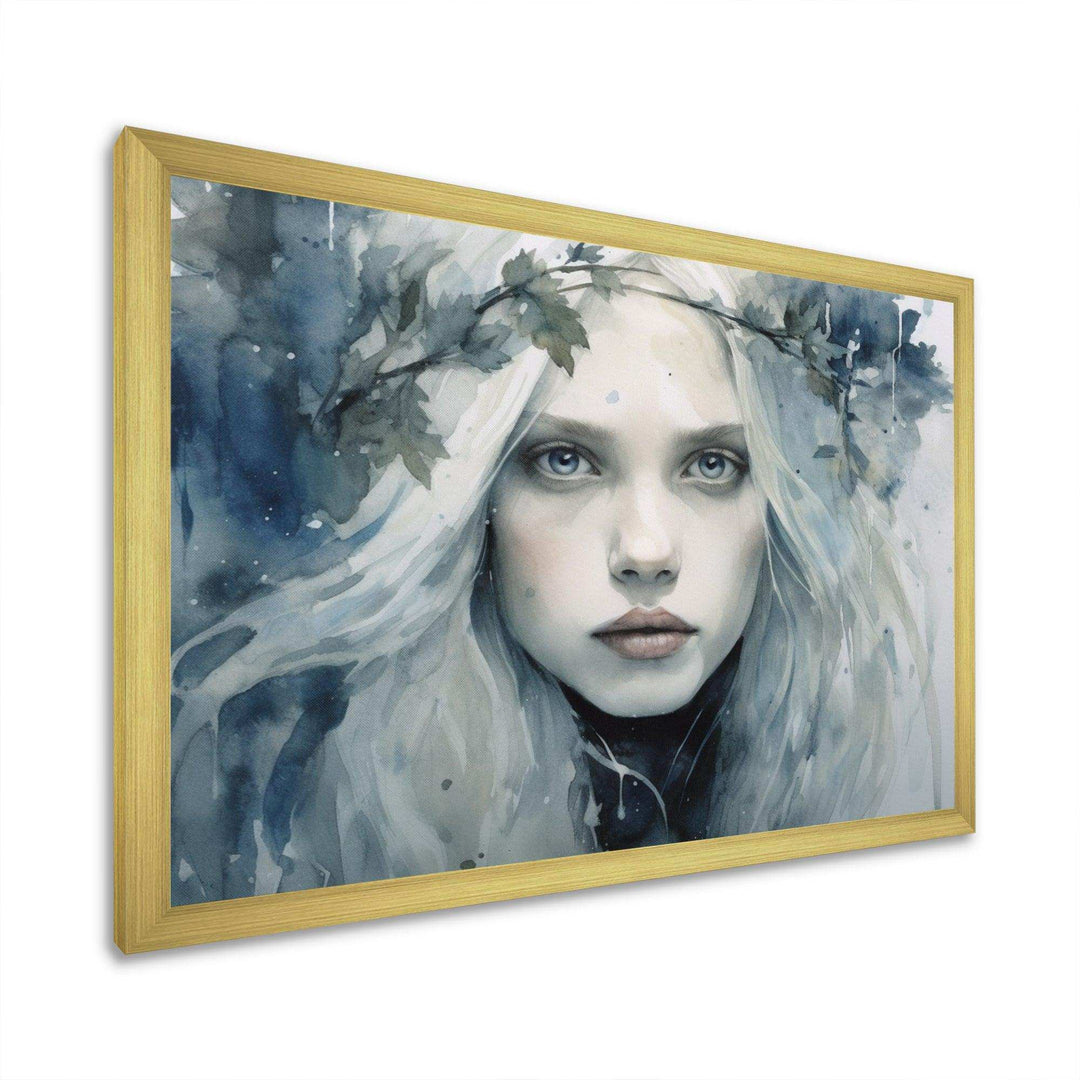 Blue Grey Nordic Queen - Modern Canvas Wall Art