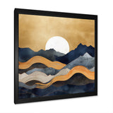 Abstract Mountains Framed Print Vibrant Black - 1.5"Width