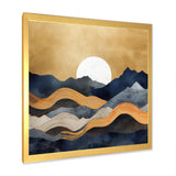 Abstract Mountains Framed Print Vibrant Gold - 1.5"Width