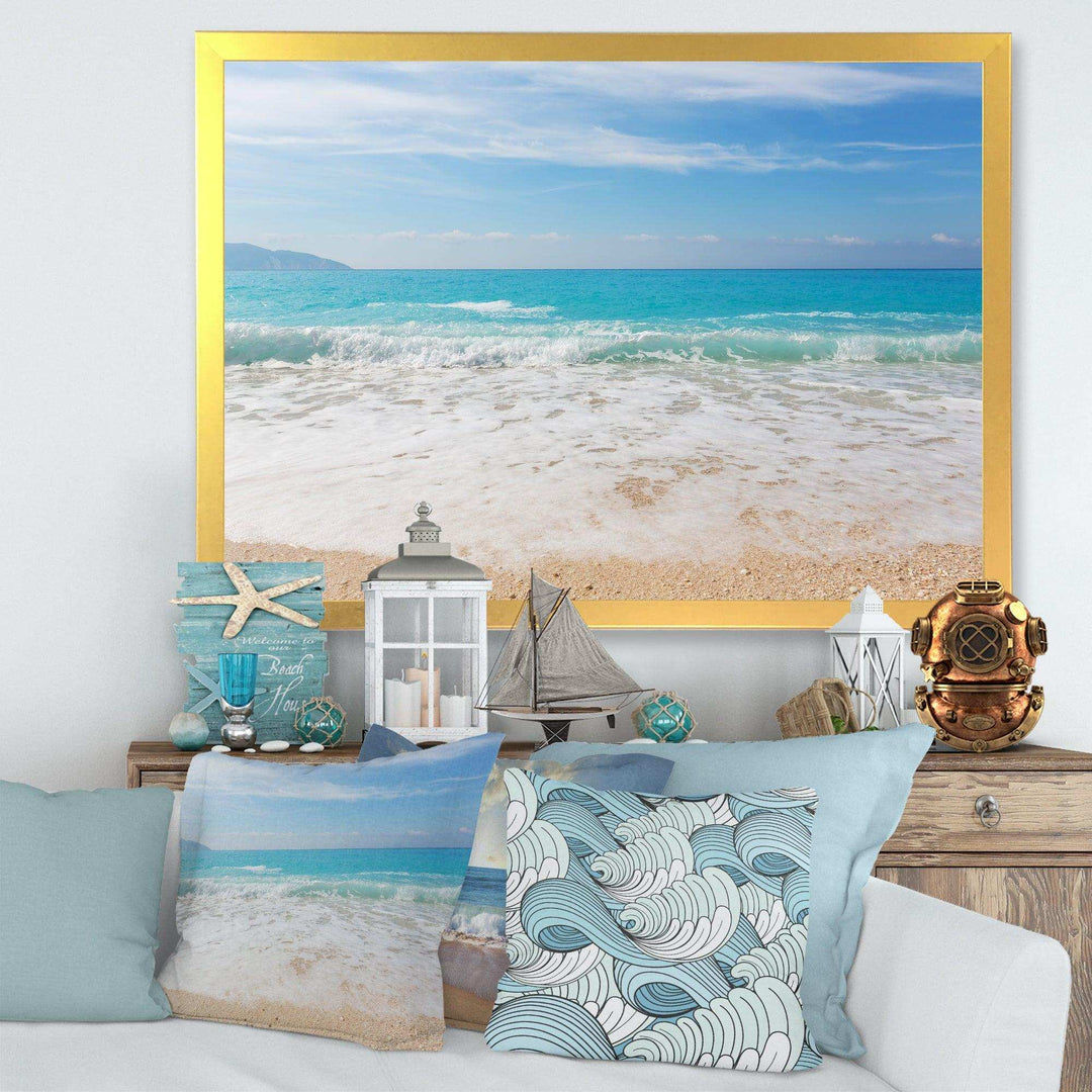 White Waves Kissing Beach Sand
