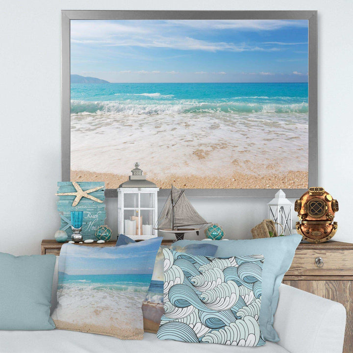 White Waves Kissing Beach Sand
