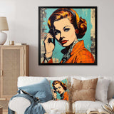 1950S Pop Art Woman Portrait I Canvas Canvas