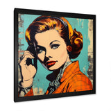 1950S Pop Art Woman Portrait I Framed Print Vibrant Black - 1.5"Width