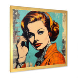 1950S Pop Art Woman Portrait I Framed Print Vibrant Gold - 1.5"Width