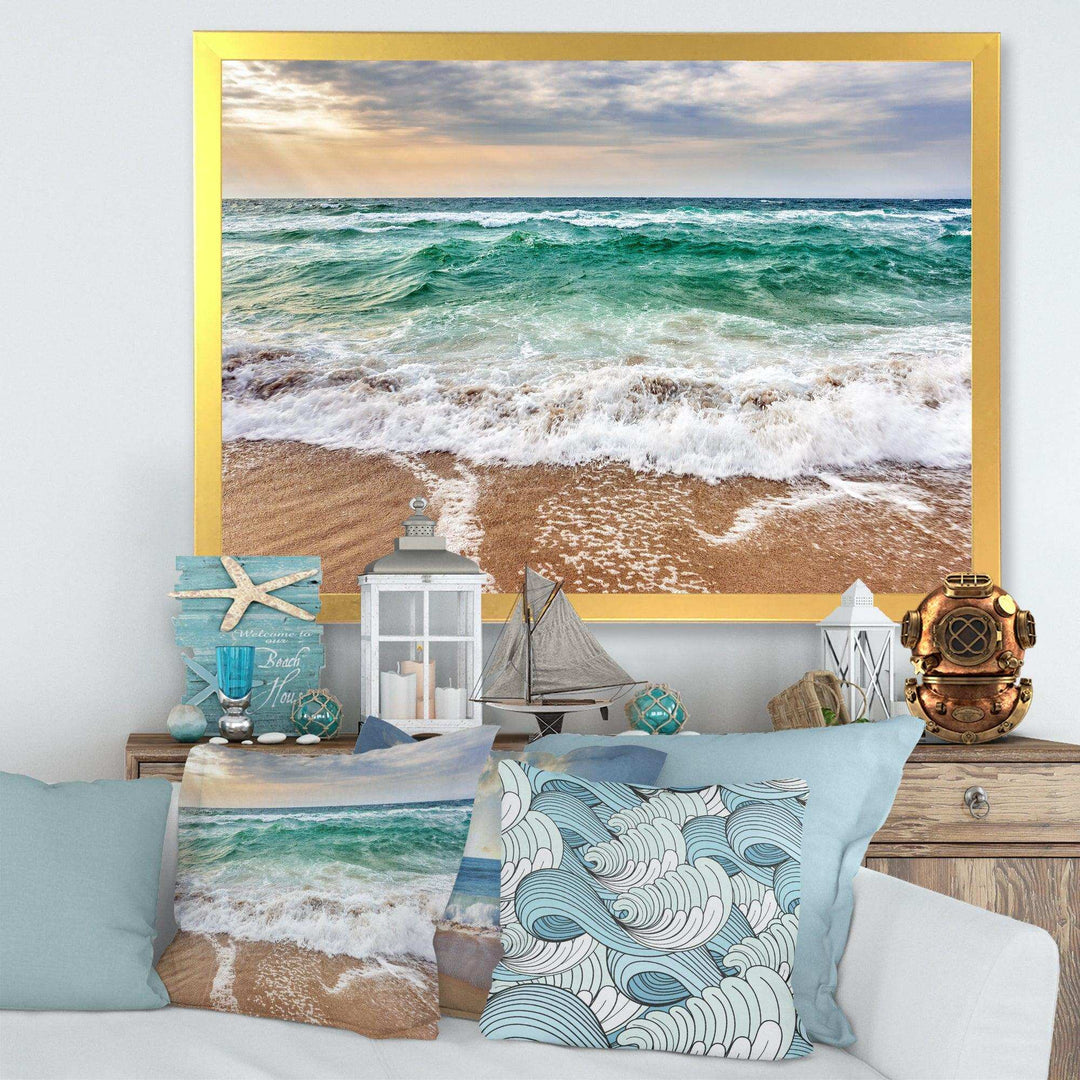 Crystal Clear Blue Foaming Waves