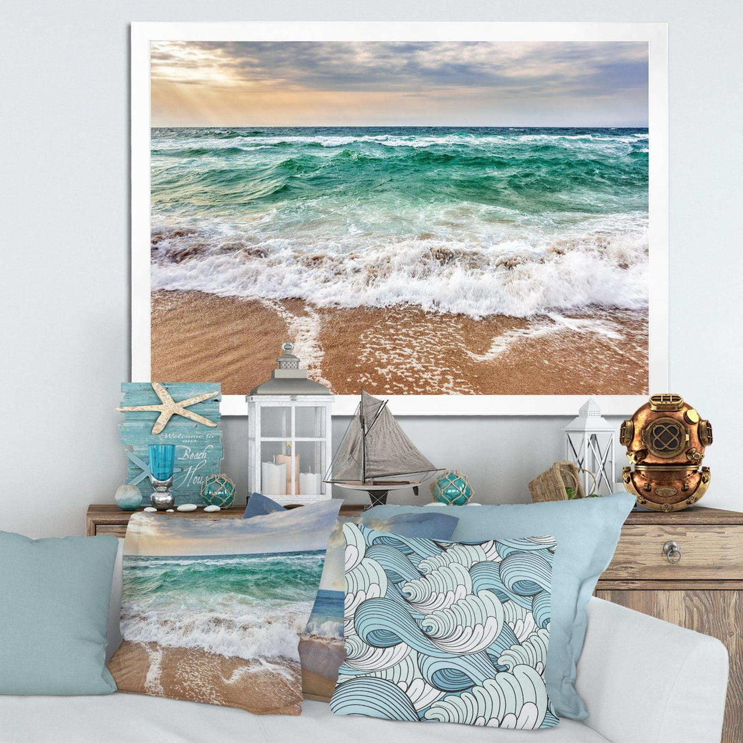 Crystal Clear Blue Foaming Waves