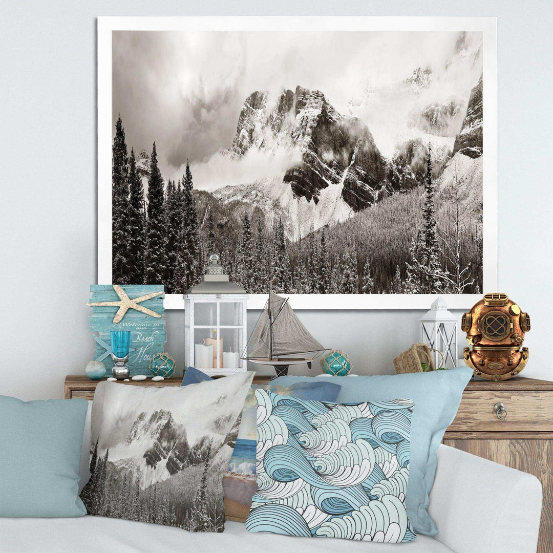 Snow Capped Hills and Bow Lake