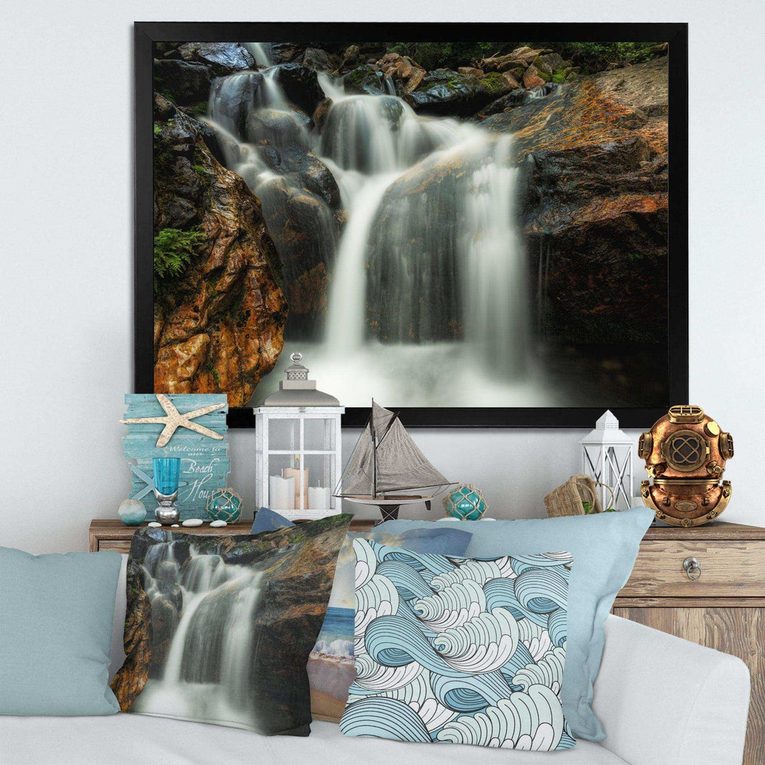 Slow Motion Waterfall on Rocks
